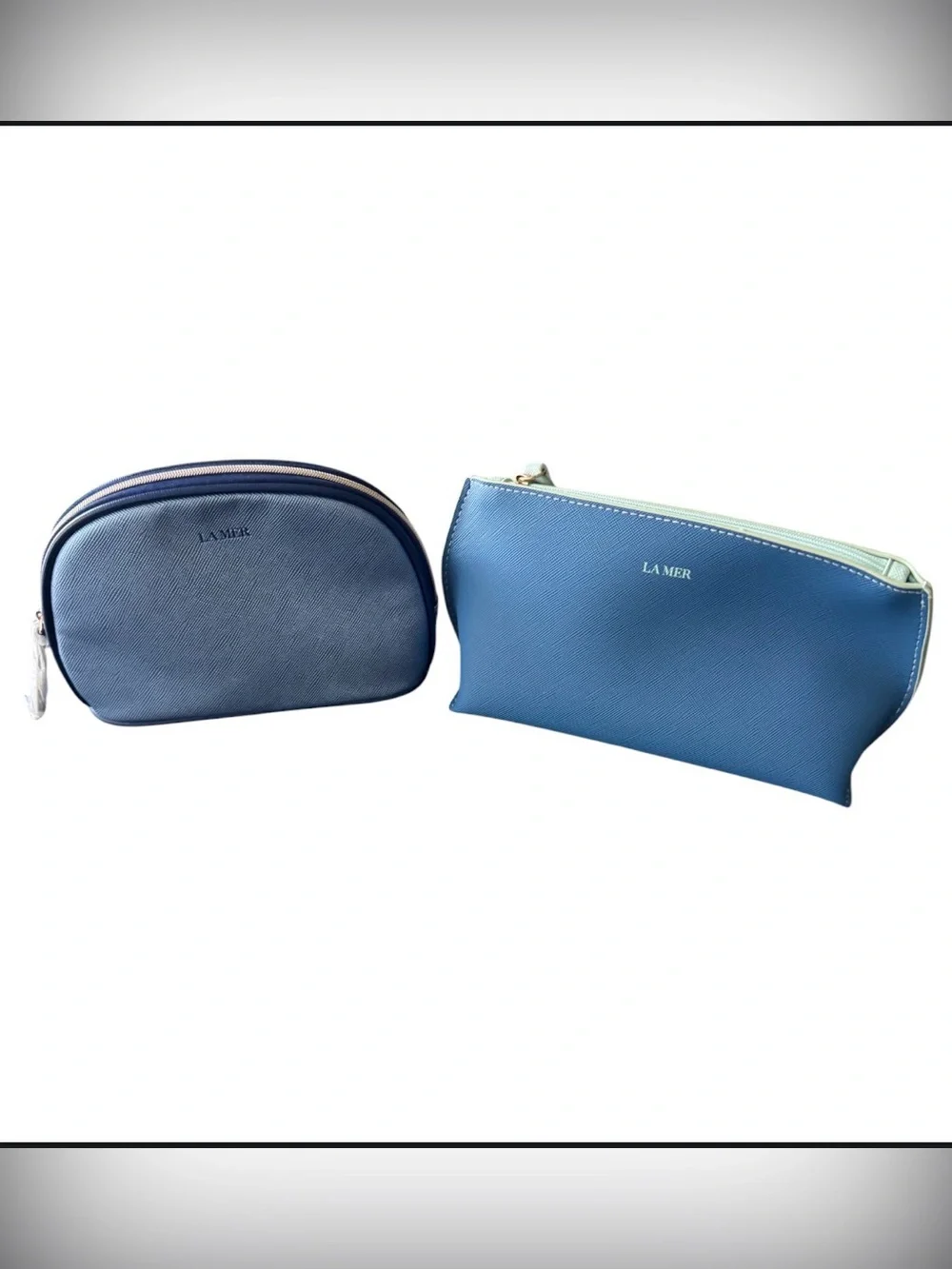 Cosmetics Bags La Mer Blue  Cosmetic Makeup Bags Set of 2